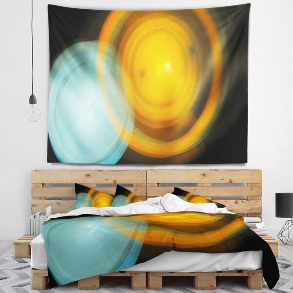 Designart 'Orange Fractal Desktop' Abstract Wall Tapestry