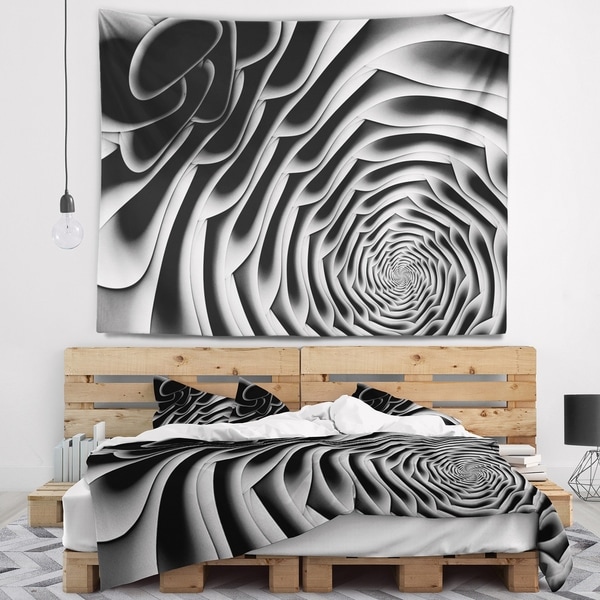 Designart 'White Flower Shaped Fractal Art' Abstract Wall Tapestry