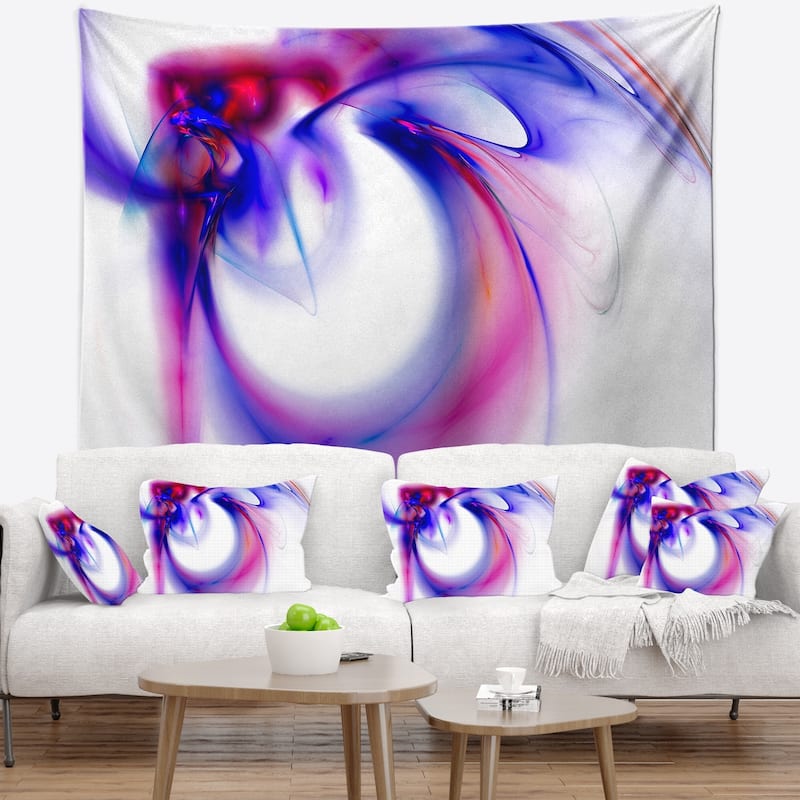Designart 'Purple Abstract Fractal Art' Abstract Wall Tapestry - Bed ...