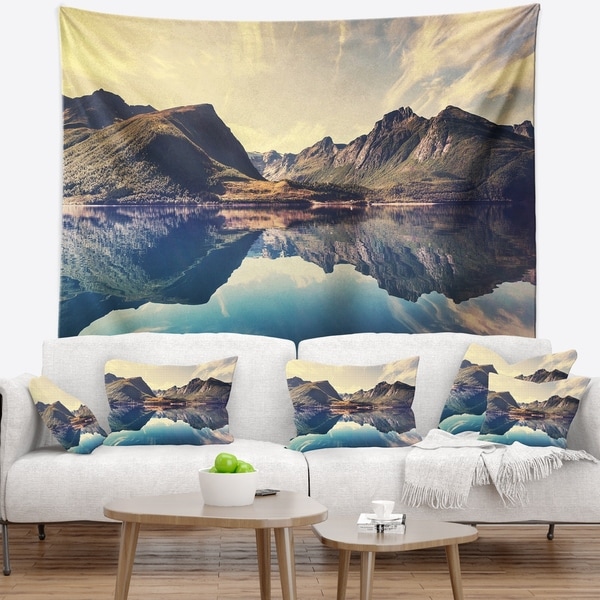 Designart 'Norway Summer Mountains' Landscape Photography Wall Tapestry