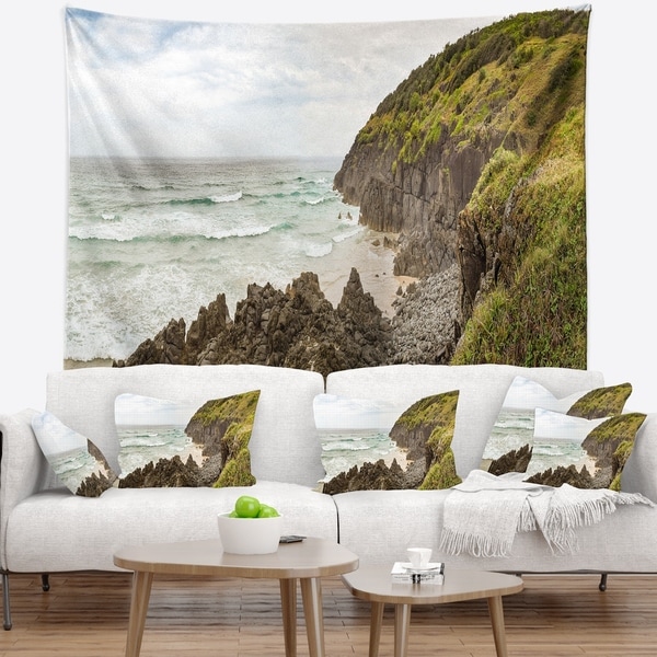 Designart 'Crescent Head Coastline in Australia' Landscape Wall Tapestry