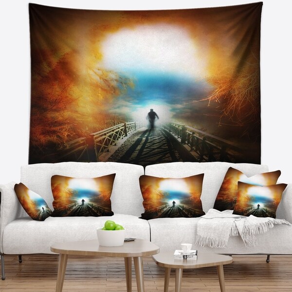 Designart 'Life after Death Large Tunnel' Modern Landscape Wall Tapestry
