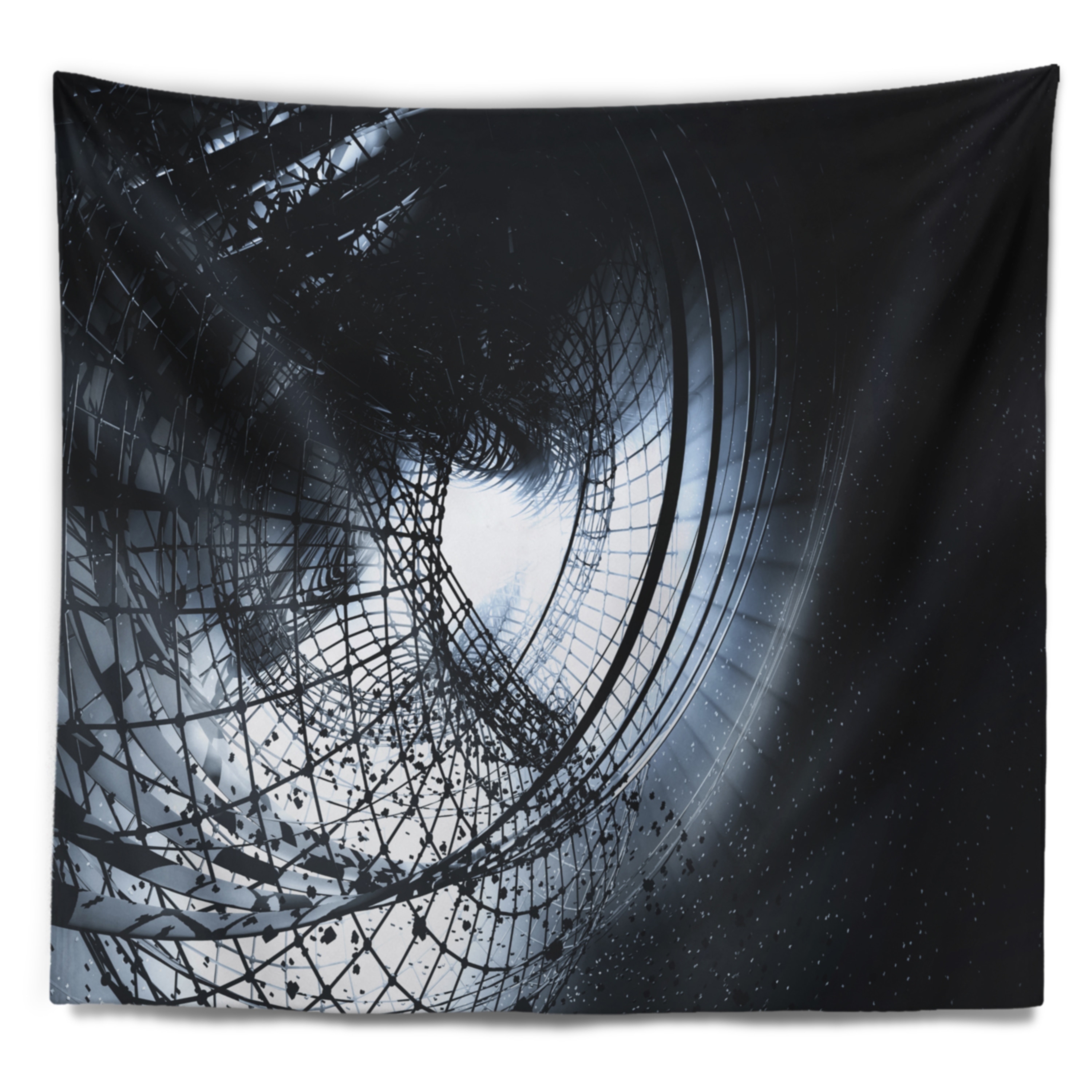 Designart '3D Abstract Art Black Spiral' Abstract Wall  Small