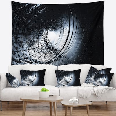 Designart '3D Abstract Art Black Spiral' Abstract Wall Tapestry