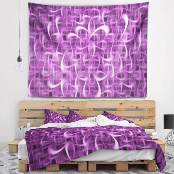 Designart 'Purple Watercolor Fractal Pattern' Abstract Wall Tapestry