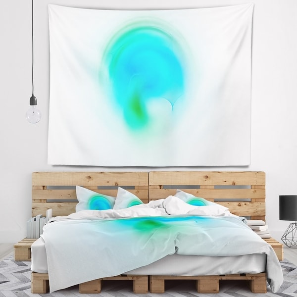 Designart 'Green Luminous Misty Sphere' Abstract Wall Tapestry