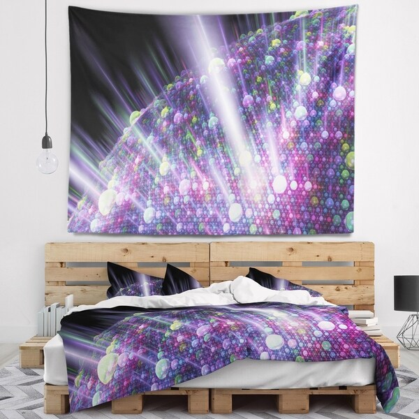 Designart 'Purple Solar Bubbles Planet' Abstract Wall Tapestry