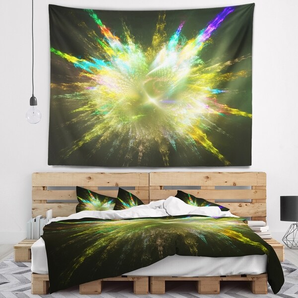 Designart 'Fractal Explosion of Paint Drops' Abstract Wall Tapestry