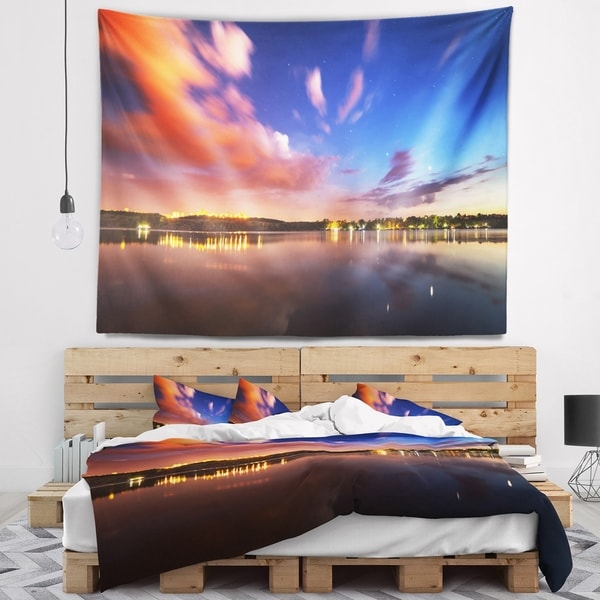 Designart 'Delighted Reflection in River' Landscape Photography Wall Tapestry
