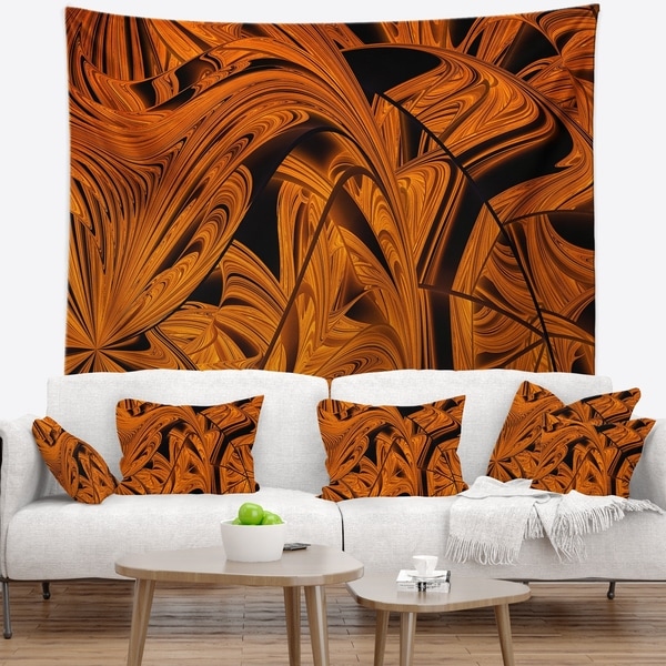 Designart 'Vibrant Brown Fractal Flower Pattern' Abstract Wall Tapestry