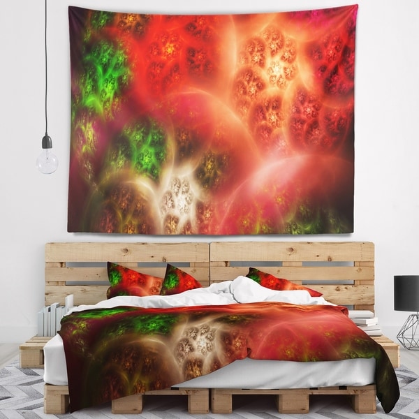 Designart 'Red Magic Stormy Sky' Abstract Wall Tapestry