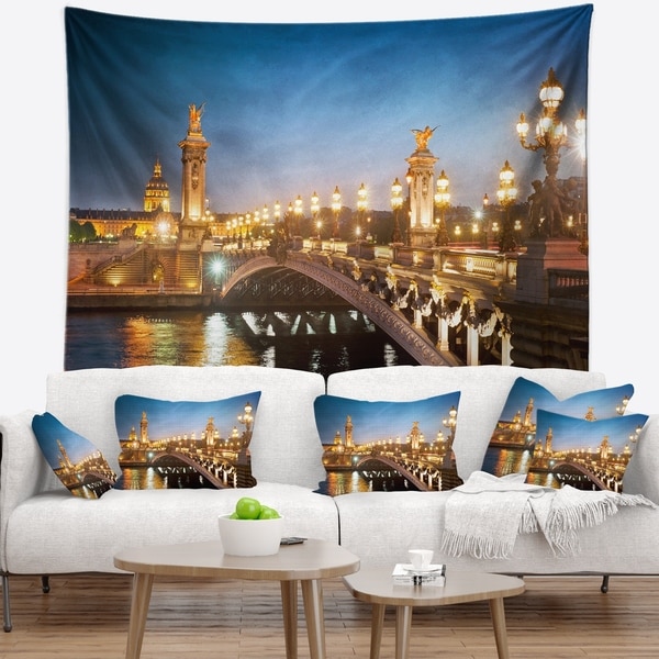 Designart 'Pont Alexandre III Bridge' Cityscape Photo Wall Tapestry