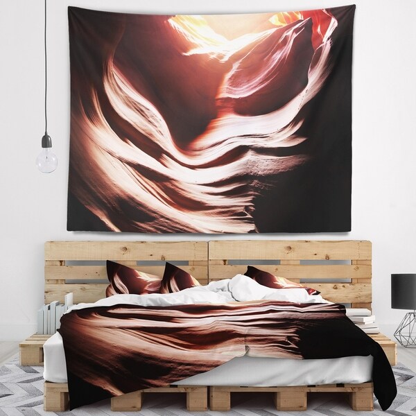 Designart 'Antelope Canyon in Brown Shade' Landscape Photography Wall Tapestry