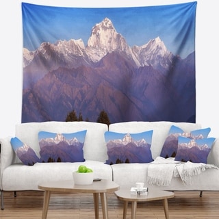 Designart 'Snowy Dhaulagiri Peaks Himalayas' Landscape Wall Tapestry 