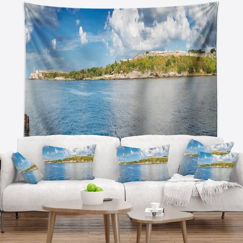 Designart 'The Bay of Havana Panorama' Seascape Wall Tapestry Bed Bath & Beyond 20923479