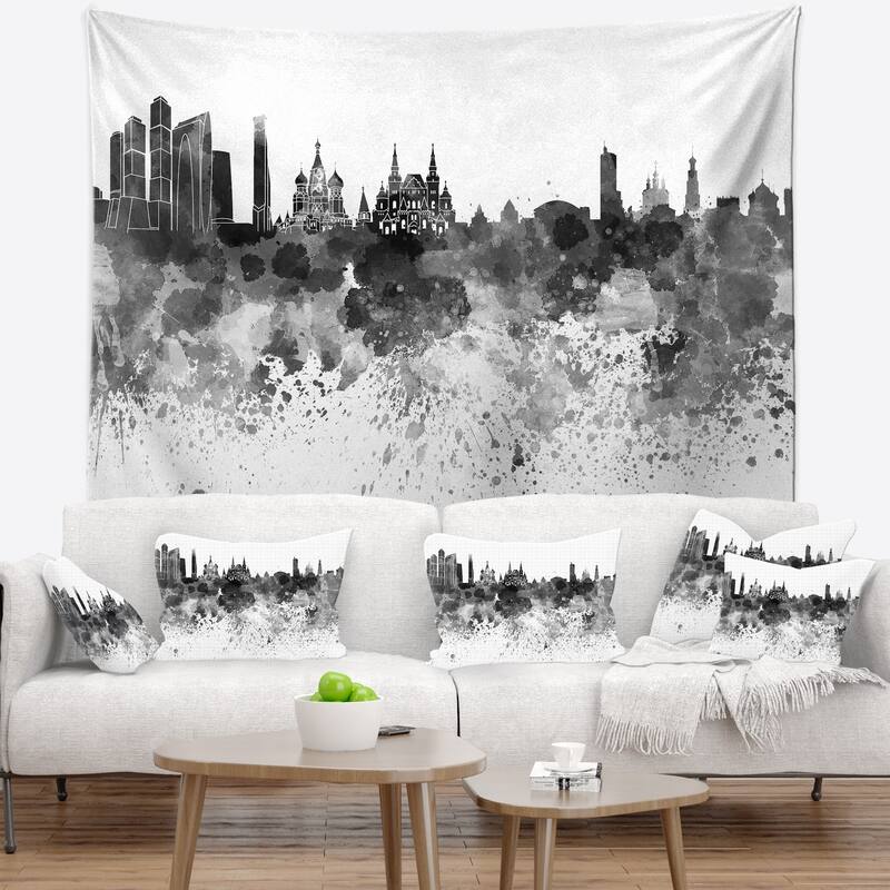 Designart 'Moscow Skyline' Cityscape Wall Tapestry - Bed Bath & Beyond ...