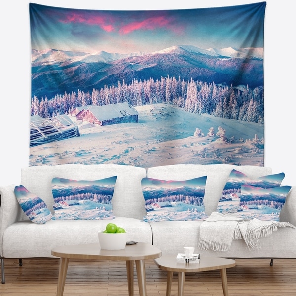 Designart 'Winter Morning in Carpathian' Landscape Photography Wall Tapestry