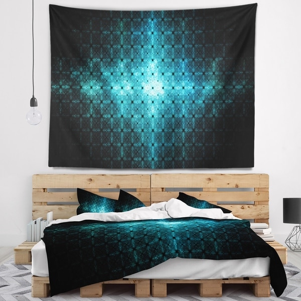 Designart 'Blue Flash of Light on Radar' Abstract Wall Tapestry