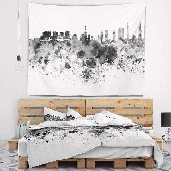 Designart 'Tokyo Skyline' Cityscape Wall Tapestry