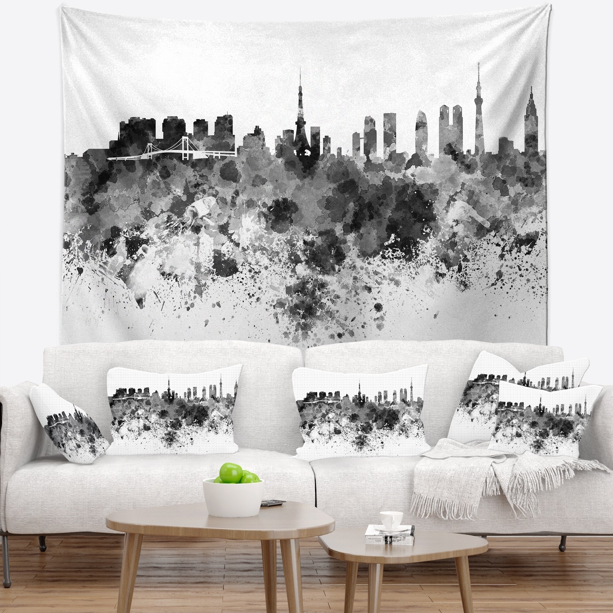 Designart 'Las Vegas Skyline' Cityscape Wall Tapestry - Bed Bath & Beyond -  20927829