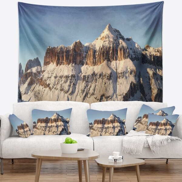 Designart 'Overcast Sky over Italian Alps' Landscape Wall Tapestry