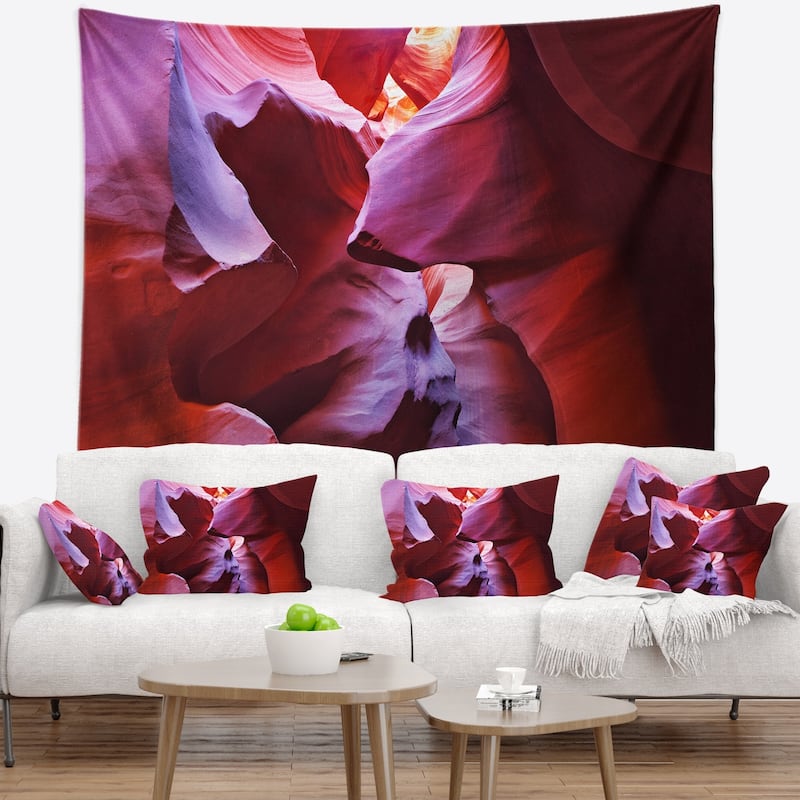 Designart 'Purple Rays in Antelope Canyon' Landscape Photography Wall ...