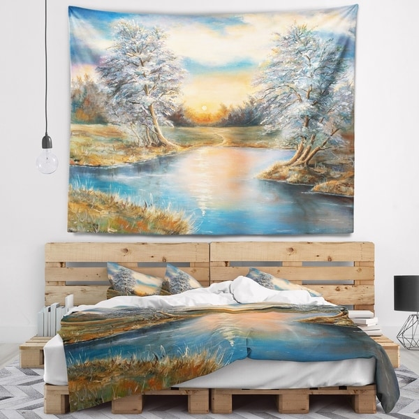 Designart 'Birches in Autumn Wood' Landscape Wall Tapestry