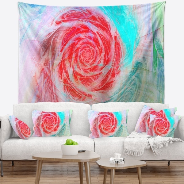 Designart 'Mysterious Abstract Rose' Floral Wall Tapestry