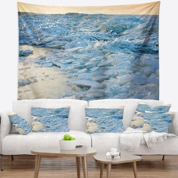 Designart 'Baltic Sea Winter Landscape' Landscape Wall Tapestry