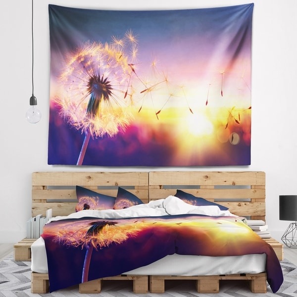 Designart 'Dandelion at Sunset Freedom to Wish' Abstract Wall Tapestry