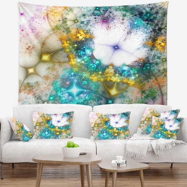 Designart Blue Cosmic Black Hole. Abstract Wall Tapestry Bed