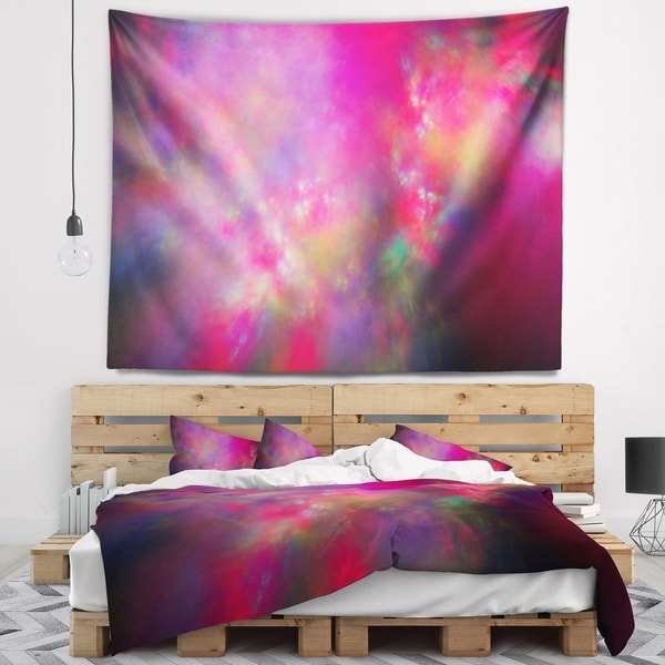 Designart 'Perfect Red Starry Sky' Abstract Wall Tapestry