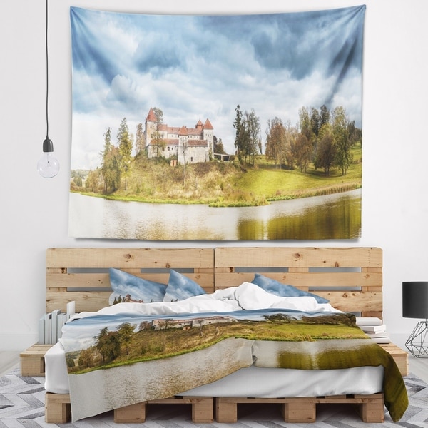 Designart 'Castle by the Lake' Photography Landscape Wall Tapestry