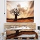 Designart 'Large Baobab Tree under Clouds' Modern Landscape Wall ...