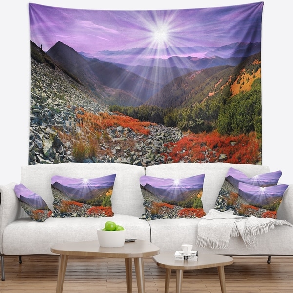 Designart 'Rocky and Colorful Carpathian' Landscape Photo Wall Tapestry