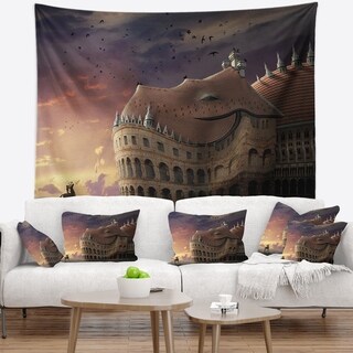 Designart 'Wake Up Dragon Collage' Landscape Wall Tapestry - Bed Bath ...