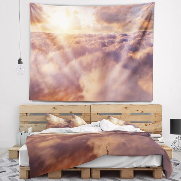Designart 'Amazing Sky above Clouds' Contemporary Landscape Wall Tapestry