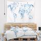 Designart 'World Map Water Splash' Abstract Map Wall Tapestry - Bed ...