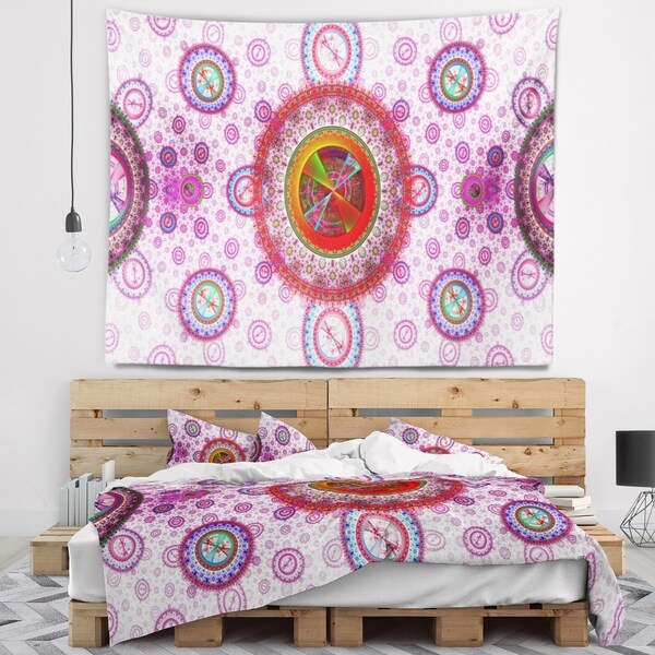 Designart 'Pink Psychedelic Relaxing Art' Abstract Wall Tapestry