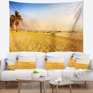 Designart 'Coconut Palm Trees On Beach' Landscape Photography Wall ...