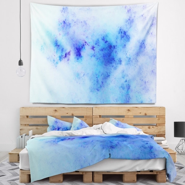 Designart 'Light Blue Starry Fractal Sky' Abstract Wall Tapestry