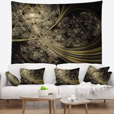 Designart 'White Fabric Pattern' Abstract Wall Tapestry