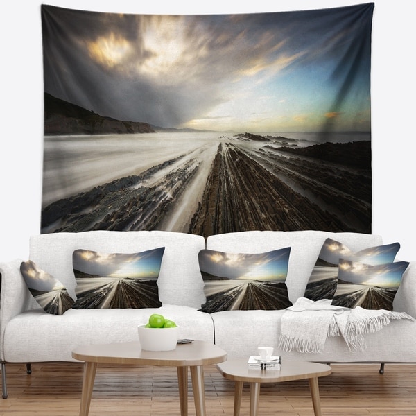 Designart 'Surreal Atlantic Ocean Coast' Seashore Photo Wall Tapestry