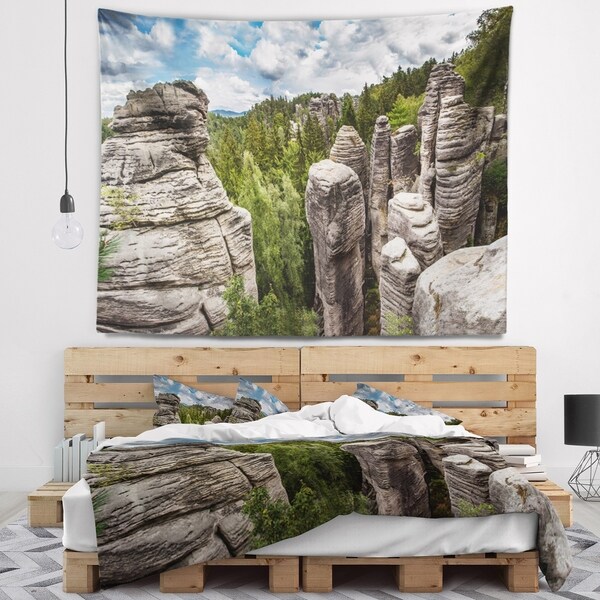 Designart 'Beautiful Rocks in Bohemian Paradise' Landscape Wall Tapestry