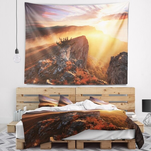 Designart 'Sunrise in Ai Petri Mountains' Landscape Photo Wall Tapestry