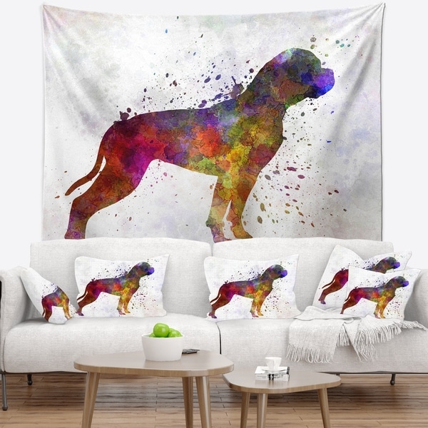 Designart 'American Bulldog' Animal Wall Tapestry