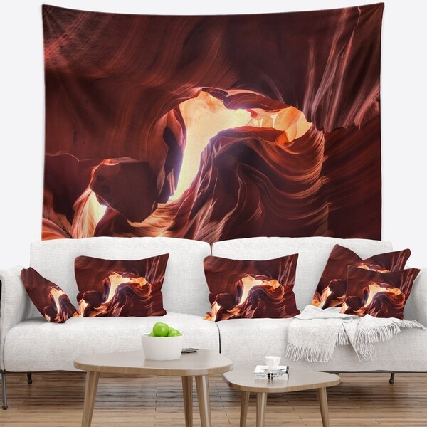 Designart 'Stone Structures In Lower Antelope Canyon' Photography Wall Tapestry