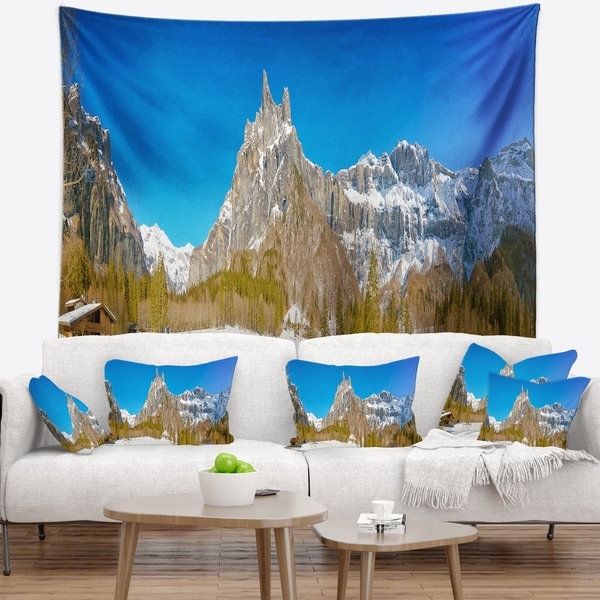 Designart 'Sixt Fer a Cheval Panoramic View' Landscape Wall Tapestry