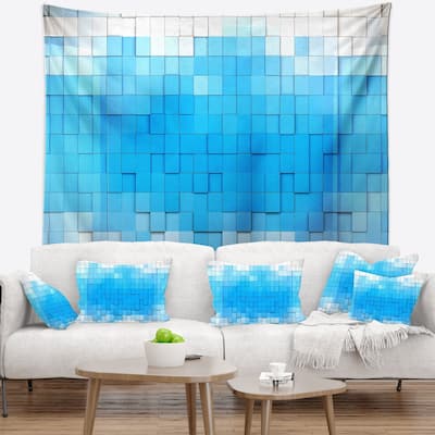 Designart '3D Blue Cubes' Contemporary Wall Tapestry