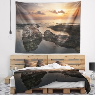 Designart 'Dark Africa Beach with Ancient Ruins' Oversized Beach Wall ...